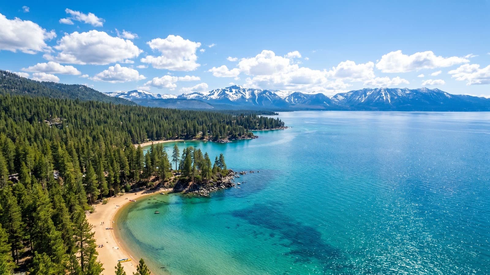 Crystal Bay lakefront homes on the north shore of Lake Tahoe at the Nevada-California state line