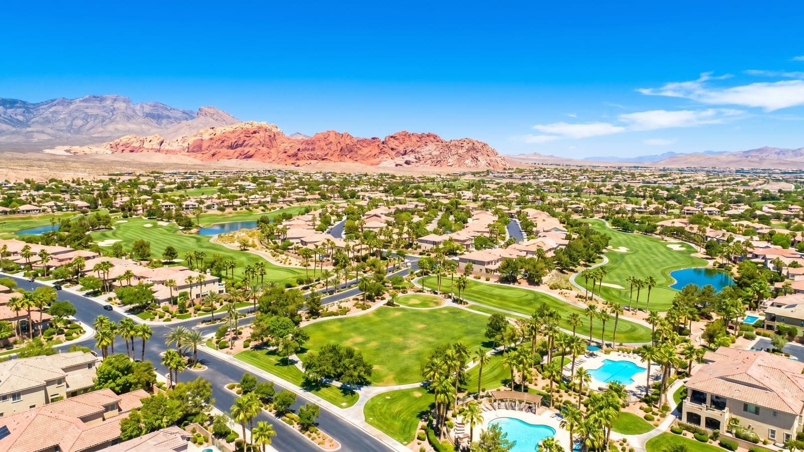 Desert Shores Las Vegas — lakefront master-planned community with four man-made lakes and waterfront homes in northwest Las Vegas